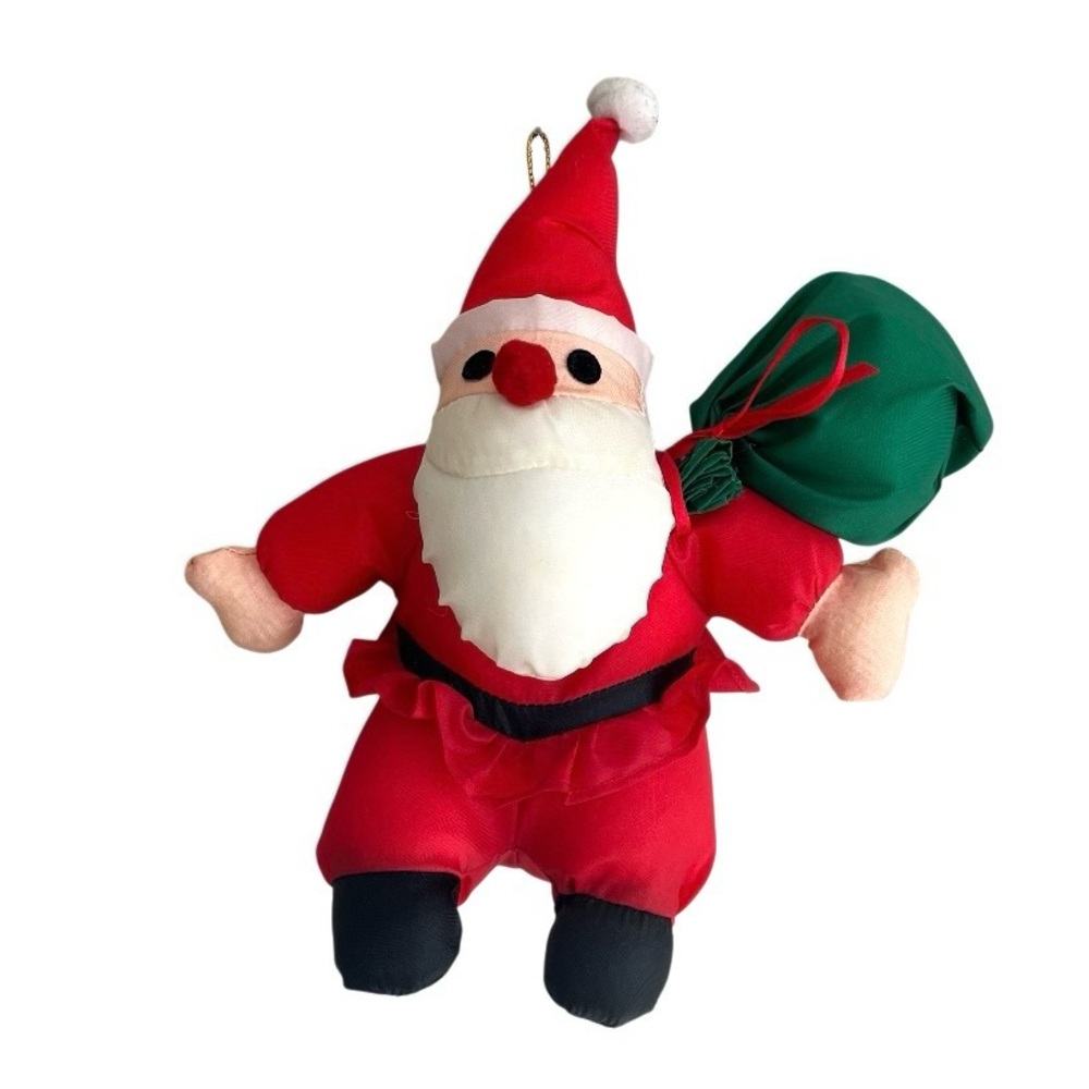 Four Star Santa Claus Christmas Ornament Parachute Plush Nylon 1994 Vintage 7in
